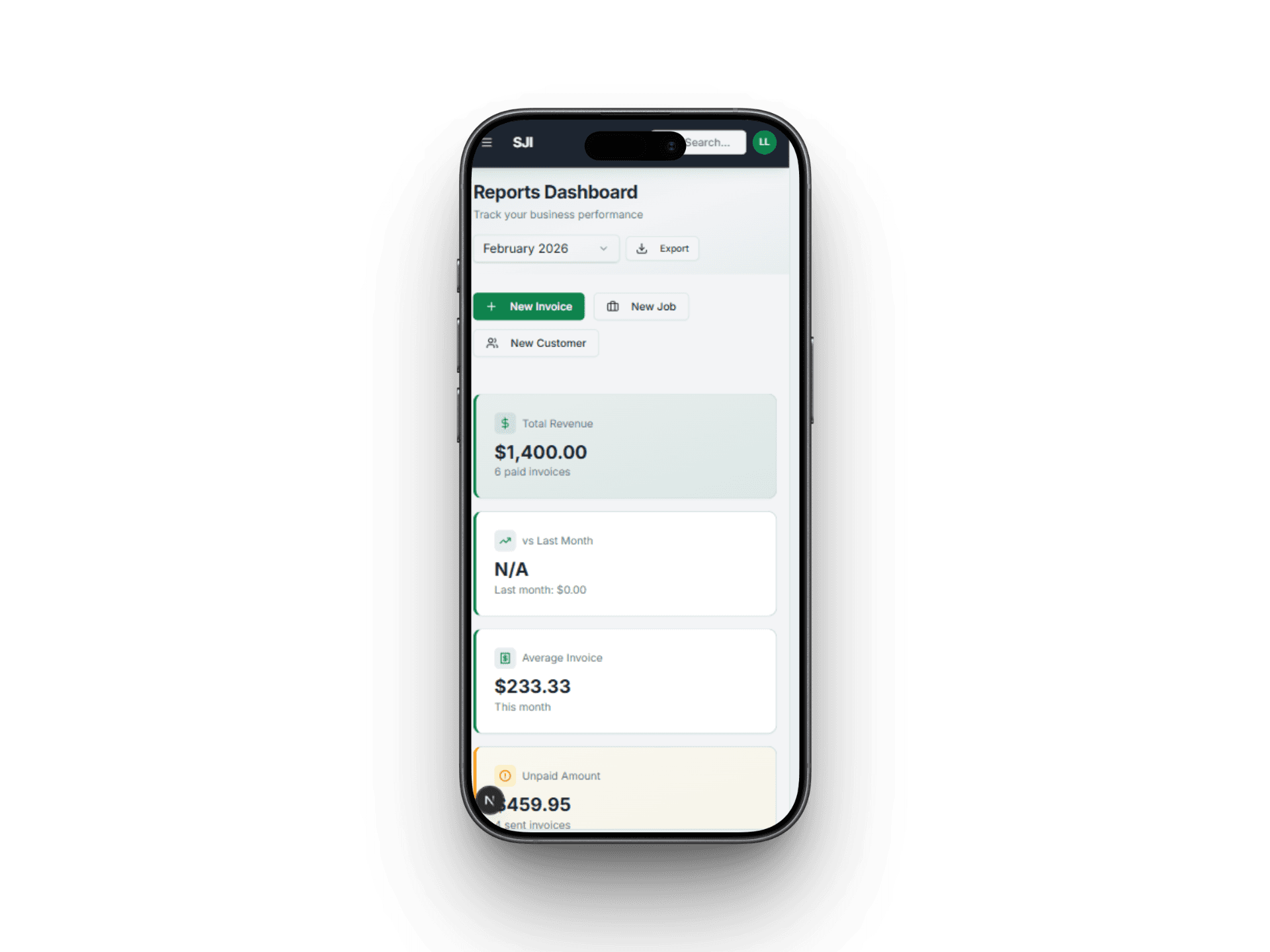 Service Invoice Pro mobile step 1 open on your phone