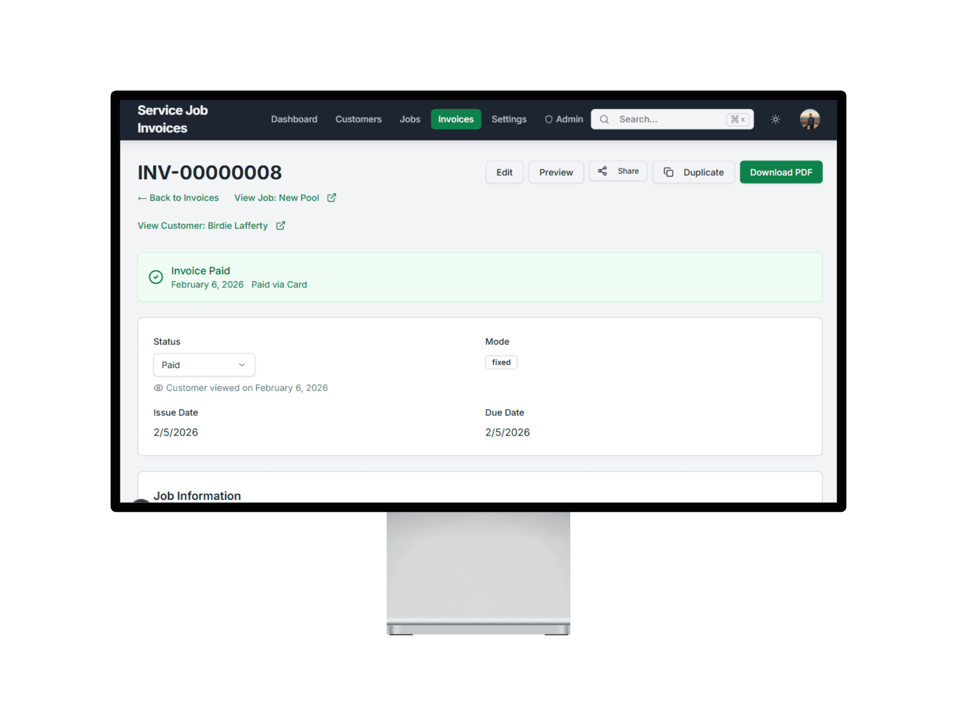 Payments step 2 client clicks and pays invoice